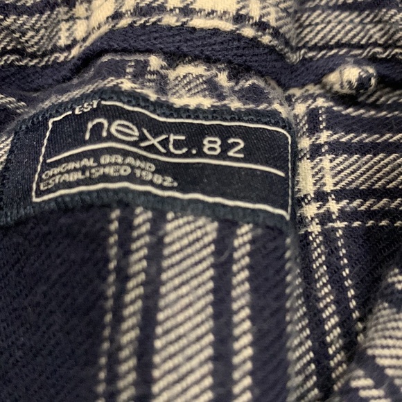Next 82 Flannel Short-Sleeve Blue Button Shirt & DarkBlue Skinny Jeans in 12-18M - Picture 5 of 11